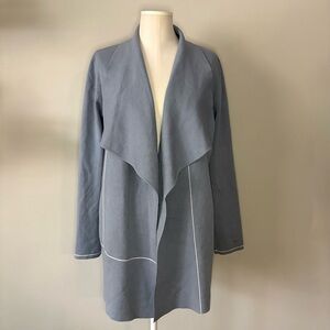 Soia & Kyo dusty blue with white accents cardigan
